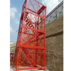 大量供应  高质量安全梯笼 笼梯 重型箱式梯笼 型挂网式安全爬梯 杭州安全梯笼