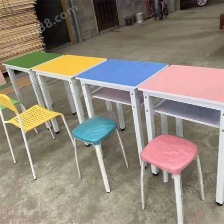 智学校园学生彩色课桌椅 厂家定制尺寸 价格合理