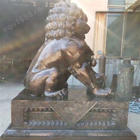 厂家小号狮子雕塑 家门口摆放狮子铜像 铜狮子报价