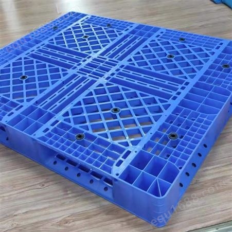 厂家批发网格九脚蓝色加厚塑料托盘 物流托盘 塑胶垫板 塑料卡板