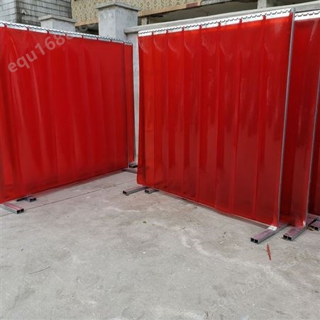 红色PVC电焊保护帘 阔海H-06挡弧帘 挡焊渣门帘