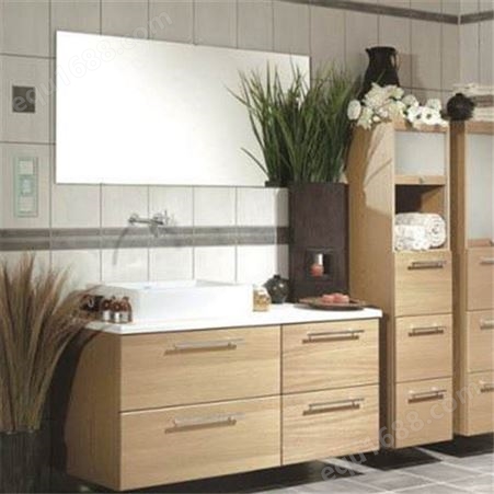 欧美式整体浴室柜 开放式木浴室柜定制 惠州浴室柜定制