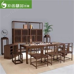 朴舍新中式茶桌椅组合 实木功夫茶公室家用一体阳台泡茶桌